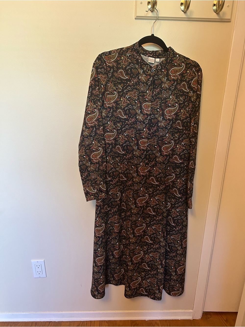 Twik by Simons Paisley Long Sleeve Long Dress